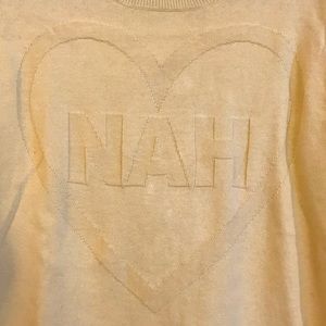 Wildfox Yellow Nah Cropped Sweater